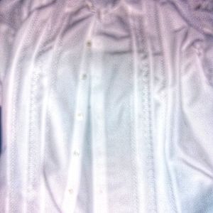 Cubavera Embroidrted Pleated button up bowling shirt